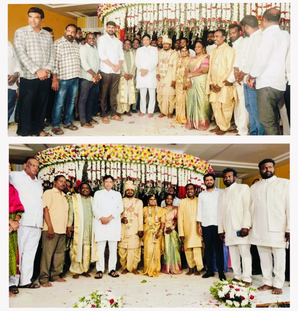 నూతన వధూవరులను ఆశీర్వదించిన మంత్రి శ్రీధర్ బాబు