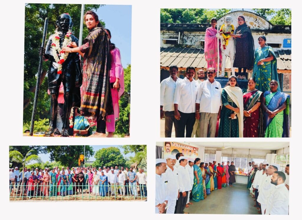 ఘనంగా మహాత్మా గాంధీ జయంతి వేడుకలు.. – ఘనంగా నివాళులర్పించిన చైర్పర్సన్, పాలకవర్గ సభ్యులు, అధికారులు.