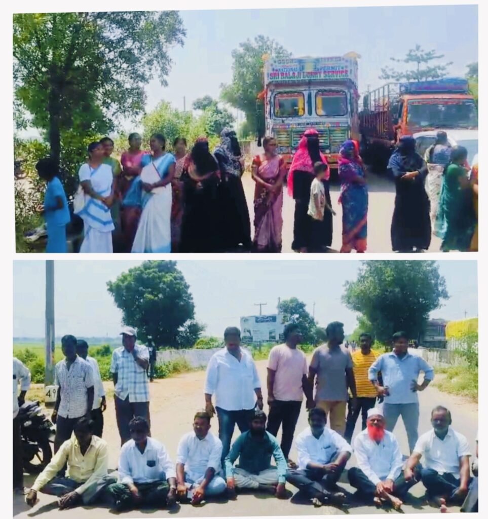 శాలపల్లి -ఇందిరానగర్ గ్రామస్థుల రాస్తారోకో.. స్తంభించిన ట్రాఫిక్ !
