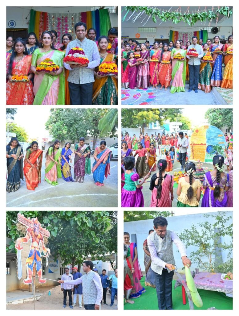 తెలంగాణ సంస్కృతికి బతుకమ్మ ప్రతీక.. – ఘనంగా అల్ఫోర్స్ జీనియస్ పాఠశాలలో బతుకమ్మ వేడుకలు